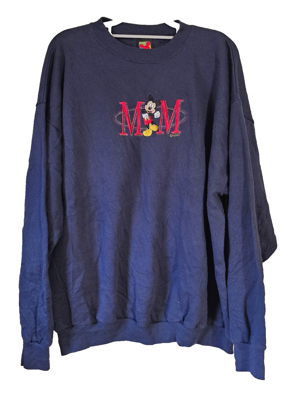 Vintage Mickey Unlimited Mickey Mouse Embroidered Sweatshirt Mens XL Navy Disney